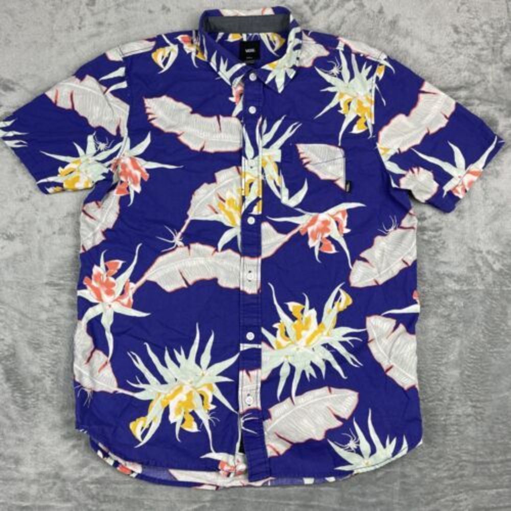 Men's VANS Off The Wall Tropical Hawaiian Shirt S Pocket TIKI Beach Summer Skate
